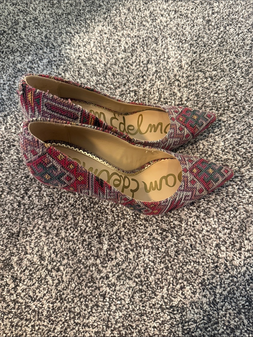 Sam Edelman Multicolor Patterned Pointed-Toe Heels 7.5